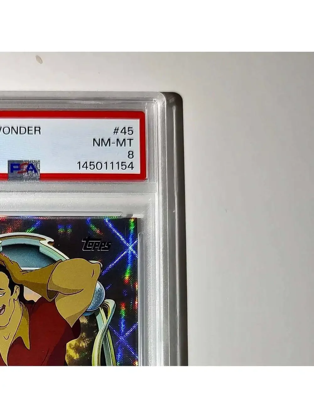 Gaston 2025 Topps Disney #45 Winter Variant Card Beauty and the Beast PSA 8